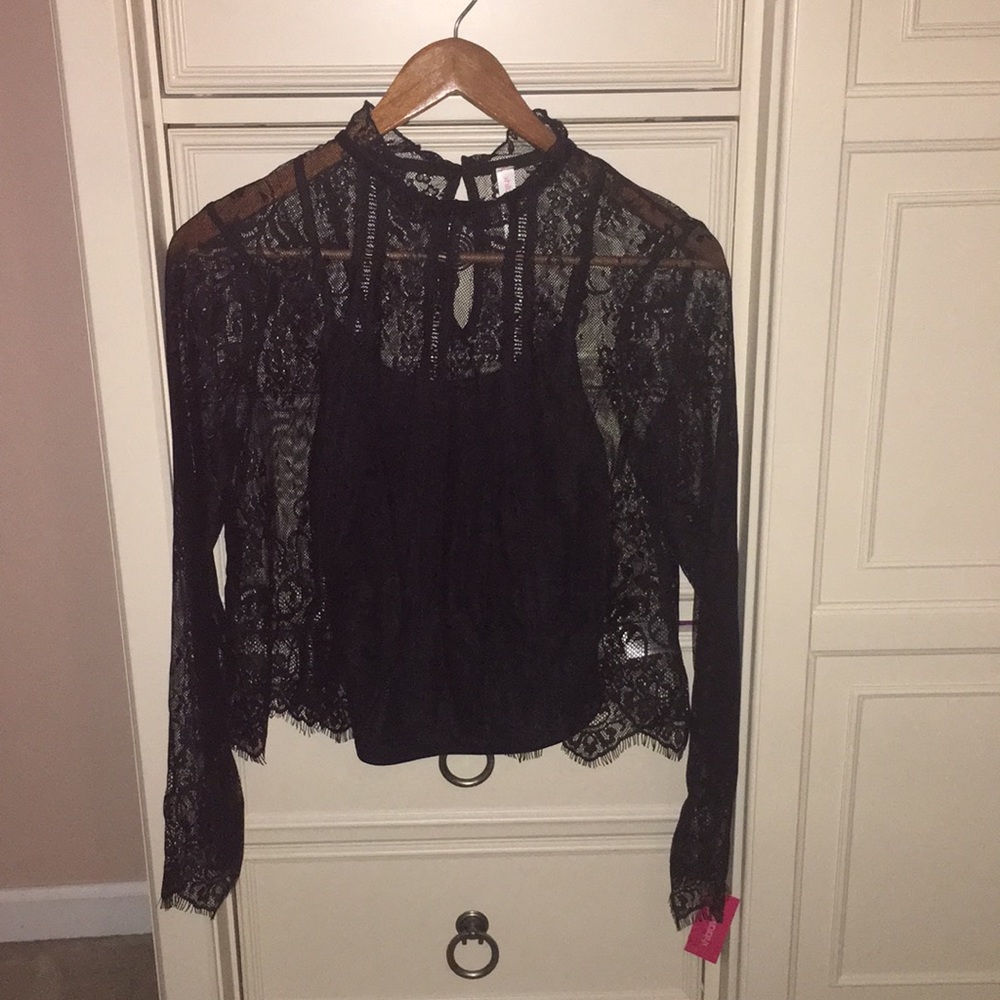 Black lace top